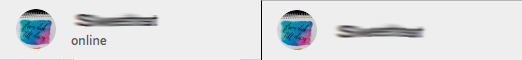 A user has the “online” label to indicate his/her presence